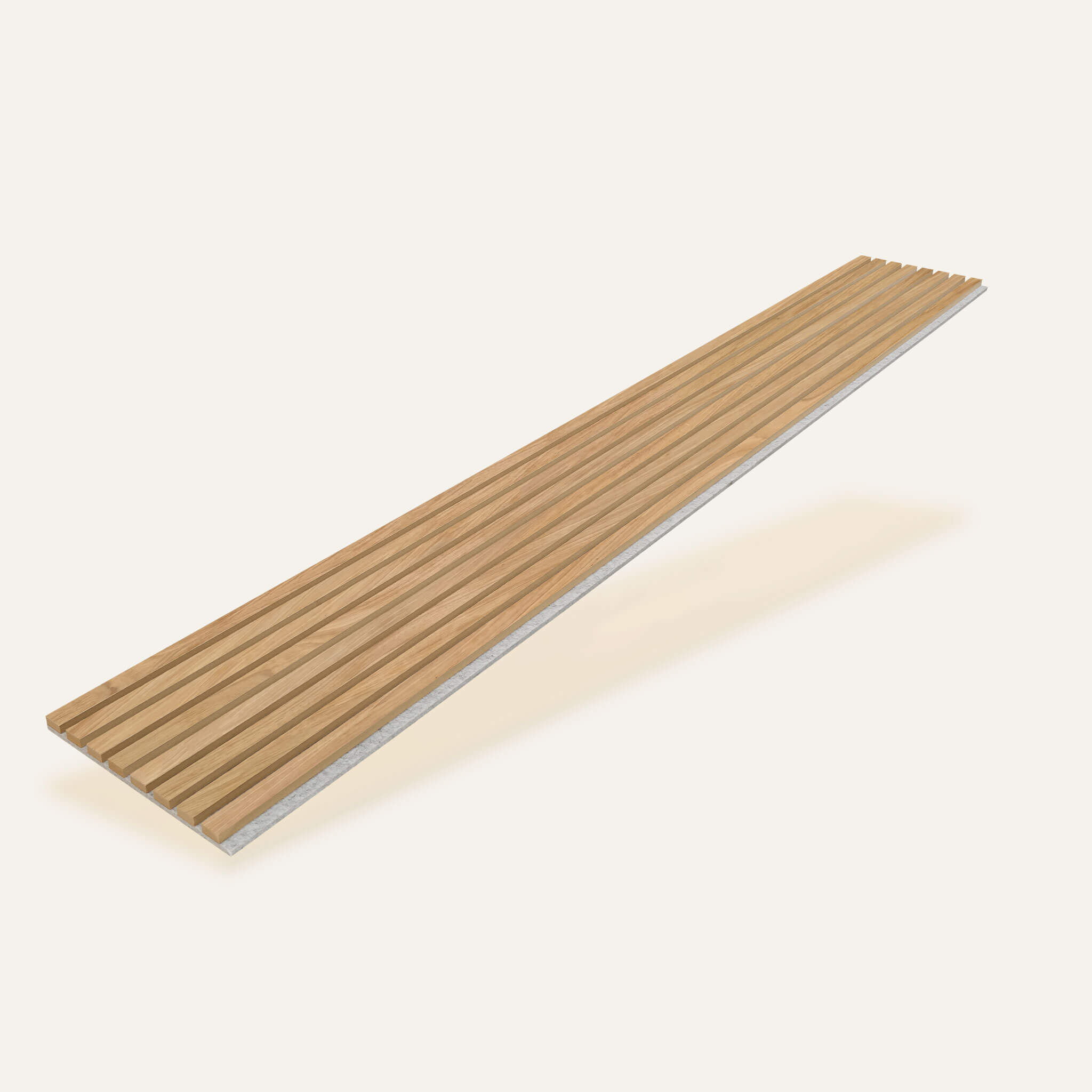 Acoustic Slatted Panel — Tauari, Grey Felt